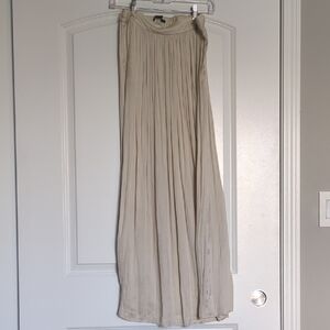 Zara Cream Silk/Satin Maxi Skirt